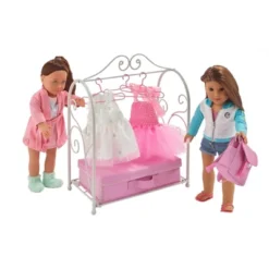 Badger Basket Scrollwork Metal Doll Armoire With Storage Dresses And Accessories - White/Pink -Doll Sale Shop GUEST 0014fad7 2841 4f74 9b1b c42aa30ece85