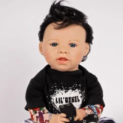 Paradise Galleries Reborn Toddler Boy Doll Lil' Rebel, 21 Inch With Black Rooted Hair And Blue Eyes, Made In GentleTouch Vinyl 12 Paradise Galleries Reborn Toddler Boy Doll Lil' Rebel, 21 Inch With Black Rooted Hair And Blue Eyes, Made In GentleTouch Vinyl -Doll Sale Shop GUEST 0130067a 2aa4 4dba badb e8f59ed83588