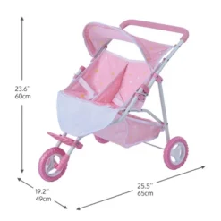 Olivia's Little World Double Twin Baby Doll Pram Stroller Pink Stars OL-00012 -Doll Sale Shop GUEST 0327ed16 f6d2 4963 8ba4 f1e9d8f1f249