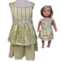 Doll Clothes Superstore Size 5 Matching Girl And Doll Yellow Ruffle Dresses