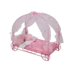 Badger Basket Royal Carriage Metal Doll Bed With Canopy Bedding And LED Lights - Pink/White/Stars -Doll Sale Shop GUEST 096dc298 c0c2 4a87 83c3 ddd118c8d314
