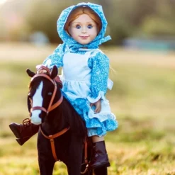 The Queen's Treasures 18 Inch Doll Blue Calico Dress With Brown Lace Up Boots -Doll Sale Shop GUEST 1182ea96 2d56 4213 ba7c d8a93b346e0e