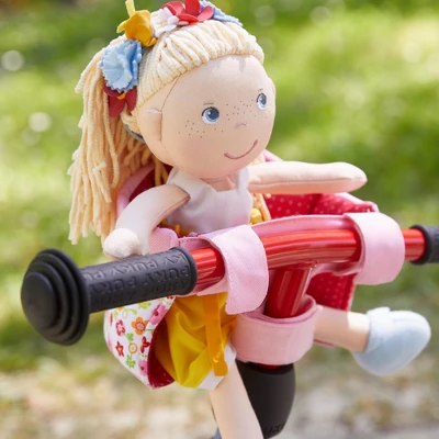 HABA Soft Doll's Bike Seat Flower Meadow - Attaches To Handlebars 1 HABA Soft Doll's Bike Seat Flower Meadow - Attaches To Handlebars
