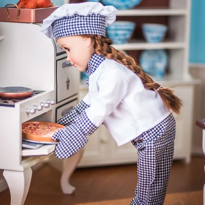 The Queen Treasures 18" Doll 20pc Pizza Set And Chefs Clothes Fits American Girl 1 The Queen Treasures 18" Doll 20pc Pizza Set And Chefs Clothes Fits American Girl