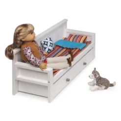 Sofa/Daybed With Trundle For 18" Dolls - White/Multi -Doll Sale Shop GUEST 1c0aff3f f016 473d a159 12bb628a69f4