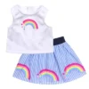 Sophia’s Rainbow Shirt And Striped Skirt For 18" Dolls, Multicolor