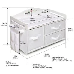 Badger Basket Doll Care Station With Three Baskets And Pocket Organizer - White Rose -Doll Sale Shop GUEST 2ee873fd e177 484f a0bd d90938fb5402