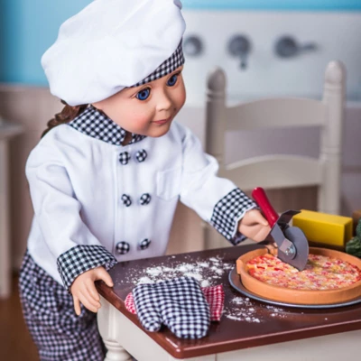 The Queen Treasures 18" Doll 20pc Pizza Set And Chefs Clothes Fits American Girl 3 The Queen Treasures 18" Doll 20pc Pizza Set And Chefs Clothes Fits American Girl - Image 3