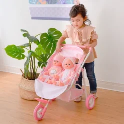 Olivia's Little World Double Twin Baby Doll Pram Stroller Pink Stars OL-00012 -Doll Sale Shop GUEST 4122fa1d 432a 44ba a411 9b58e9c50ca9