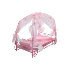 Badger Basket Royal Carriage Metal Doll Bed With Canopy Bedding And LED Lights - Pink/White/Stars -Doll Sale Shop GUEST 44855f23 75bc 4d71 a9ce 687e8f358129