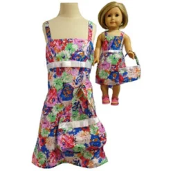 Size 12 Matching Girl And Doll Flower Sundresses With Purses