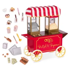 Our Generation Retro Pretzel & Popcorn Play Food Stand For 18" Dolls - Poppin' Plenty Snack Cart -Doll Sale Shop GUEST 46503667 4fff 4e11 b8a3 ab7b03c977a4