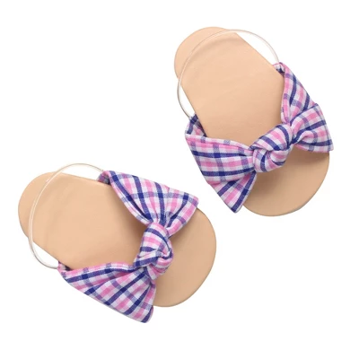 Sophia’s Plaid Fabric Knot Sandal For 18" Dolls, Pink/Blue 3 Sophia’s Plaid Fabric Knot Sandal For 18" Dolls, Pink/Blue - Image 3