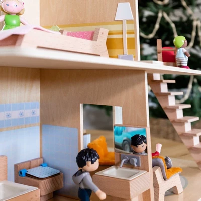 HABA Little Friends Dollhouse City Villa With 10 Pieces Of Furniture 2 HABA Little Friends Dollhouse City Villa With 10 Pieces Of Furniture - Image 2