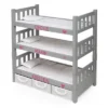 Badger Basket 1-2-3 Convertible Doll Bunk Bed With Baskets And Free Personalization Kit - Executive Gray