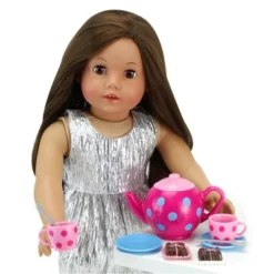 Sophia’s 17 Piece Tea Set With Petit Four Cakes For 18" Dolls, Pink -Doll Sale Shop GUEST 4fc56ca9 c821 490f 8137 85d464b38974