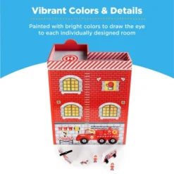 Best Choice Products 32in Kids 3-Story Pretend Wooden Fire Station Play Set Toy, W/ 2 Vehicles, 12 Accessories, 5 Rooms -Doll Sale Shop GUEST 53b8a058 8b27 47ac 9b86 455cdea0d46e
