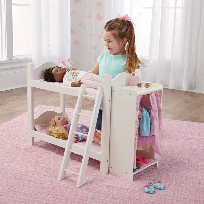 Badger Basket Doll Bunk Beds With Ladder And Storage Armoire 1 Badger Basket Doll Bunk Beds With Ladder And Storage Armoire