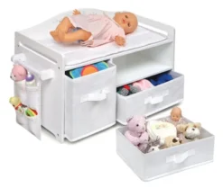 Badger Basket Doll Care Station With Three Baskets And Pocket Organizer - White Rose -Doll Sale Shop GUEST 57295b94 d4c6 453a 99e7 e8dc91e4e653