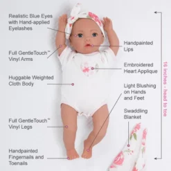 Paradise Galleries Newborn Baby Doll 16 Inch Reborn Preemie, Swaddlers: Rose Petal, Safety Tested For 3+, 4-Piece Set -Doll Sale Shop GUEST 5eab0941 6458 44d4 b275 4651fc26bfcf