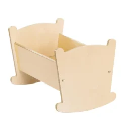 Kaplan Early Learning Wooden Doll Cradle With Pillow And Blanket Bedding
