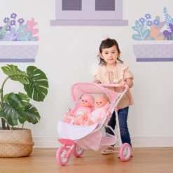 Olivia's Little World Double Twin Baby Doll Pram Stroller Pink Stars OL-00012 -Doll Sale Shop GUEST 66852371 4060 461f a439 81e73e692d3f