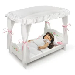 Badger Basket White Rose Doll Canopy Bed -Doll Sale Shop GUEST 6e61b190 48ec 4e4f 9747 09eecab0172d