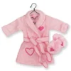 Sophia’s Terrycloth Robe & Slippers For 18” Dolls, Pink