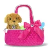 Sophia’s Quilted Tote Bag Doll Carrier With Pockets, Hot Pink