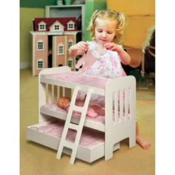 Badger Basket Trundle Doll Bunk Bed With Ladder And Free Personalization Kit - White/Pink -Doll Sale Shop GUEST 9ca6611a 11b9 487a 888f 53b64609a4c3