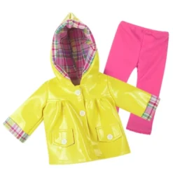 Sophia’s Raincoat, Leggings, Wellies, & Umbrella Set For 18” Dolls, Yellow/Hot Pink -Doll Sale Shop GUEST 9f533064 df60 467f 8354 27a51b29abf4