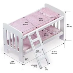 Badger Basket Doll Bunk Bed With Bedding, Ladder, And Free Personalization Kit - White/Pink/Gingham -Doll Sale Shop GUEST ad333bb8 902f 40e3 abcb 62085f48b90f
