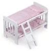 Badger Basket Doll Bunk Bed With Bedding, Ladder, And Free Personalization Kit - White/Pink/Gingham