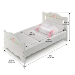 Badger Basket Doll Bed With Bedding And Free Personalization Kit - White Rose -Doll Sale Shop GUEST b7264bbf b893 4e87 b67f 1b6241910436