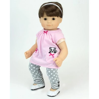 Sophia's - 15" Doll - Panda Bear Hooded Sweatshirt, Tunic & Polka Dot Leggings - Light Pink 1 Sophia's - 15" Doll - Panda Bear Hooded Sweatshirt, Tunic & Polka Dot Leggings - Light Pink