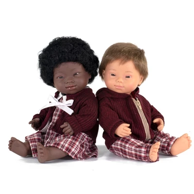 Miniland Educational Anatomically Correct 15" Baby Doll, Down Syndrome Boy, Brown Hair 3 Miniland Educational Anatomically Correct 15" Baby Doll, Down Syndrome Boy, Brown Hair - Image 3