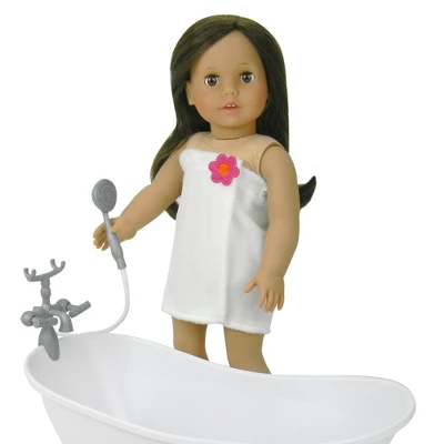 Sophia's - 18" Doll - Towel Wrap, Shower Cap, Sponge & Hairbrush Set - White 2 Sophia's - 18" Doll - Towel Wrap, Shower Cap, Sponge & Hairbrush Set - White - Image 2
