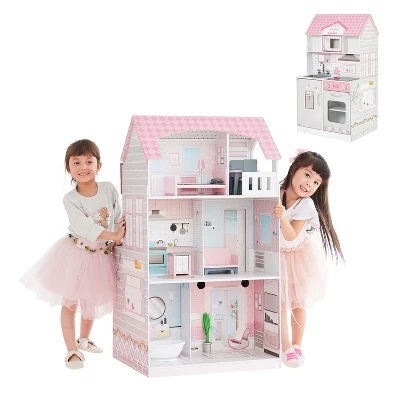 Teamson Kids 'Wonderland' Children's 2 In 1 Doll House & Play Kitchen TD-12515P 1 Teamson Kids 'Wonderland' Children's 2 In 1 Doll House & Play Kitchen TD-12515P