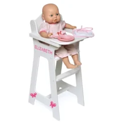 Badger Basket Doll High Chair With Accessories And Free Personalization Kit - White/Pink/Gingham -Doll Sale Shop GUEST d16e3583 9928 4acf 93aa 2db197d0096b