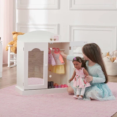 Badger Basket Mirrored Doll Armoire With Baskets 2 Badger Basket Mirrored Doll Armoire With Baskets - Image 2