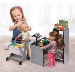 Badger Basket Fresh Market Doll Playset With Shopping Cart And Accessories