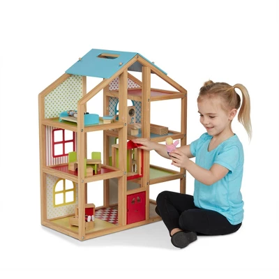 Melissa & Doug Hi-Rise Wooden Dollhouse With Furniture, Garage And Working Elevator 7 Melissa & Doug Hi-Rise Wooden Dollhouse With Furniture, Garage And Working Elevator - Image 7