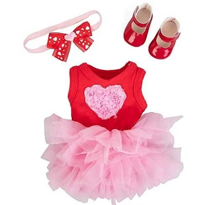 Dress Along Dolly Pink Heart Outfit For American Girl Doll 1 Dress Along Dolly Pink Heart Outfit For American Girl Doll