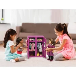 School Style Double Doll Locker - Purple