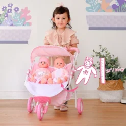 Olivia's Little World Double Twin Baby Doll Pram Stroller Pink Stars OL-00012 -Doll Sale Shop GUEST db4f230b dee7 4f3b b997 3ec39af93d59