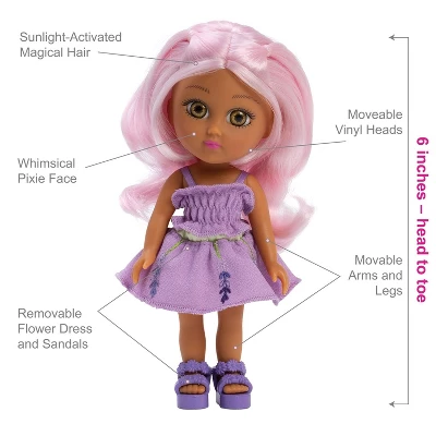 Adora Fairy Garden Friends - 6 Inch Interactive Doll With Magical Hair - Lavender 3 Adora Fairy Garden Friends - 6 Inch Interactive Doll With Magical Hair - Lavender - Image 3
