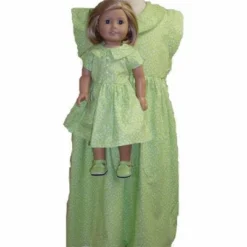 Doll Clothes Superstore Matching Designer Long Lime Dress For Girl And Dolls Size 5